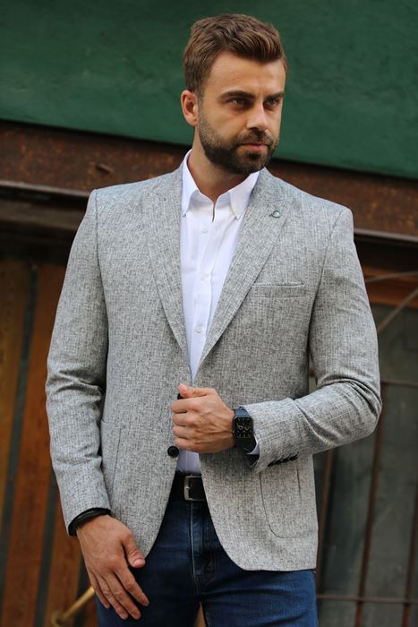 Picture of GRAY PATTERN JACKET