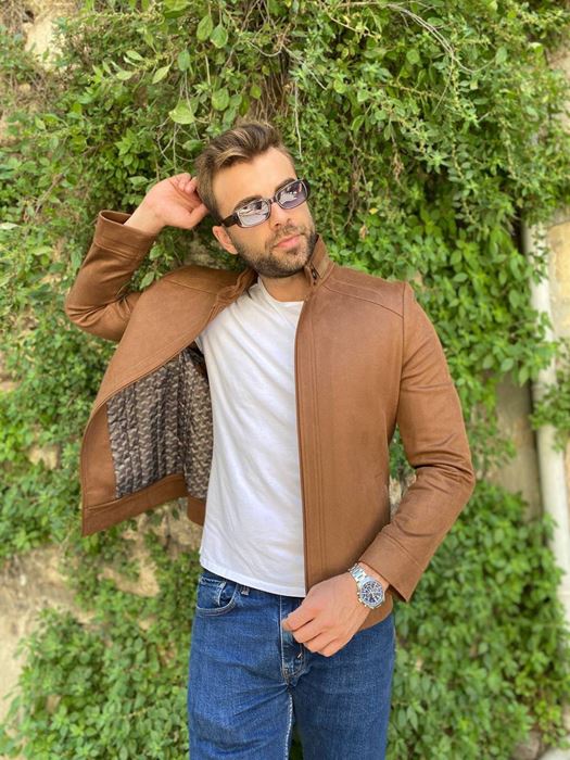 Picture of LIGHT BROWN SUEDE LEATHER COAT