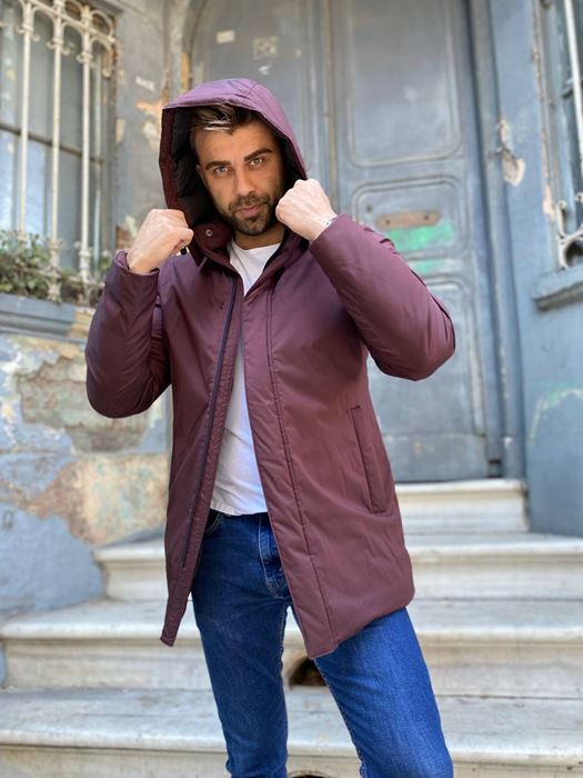 Picture of MAROON RAINCOAT STYLE COAT
