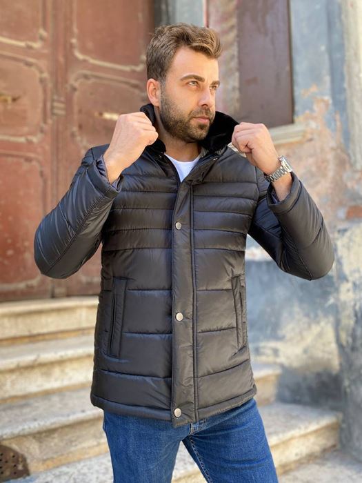 Picture of BLACK COLLAR DETAILED CLASSIC STYLE INFLATABLE COAT