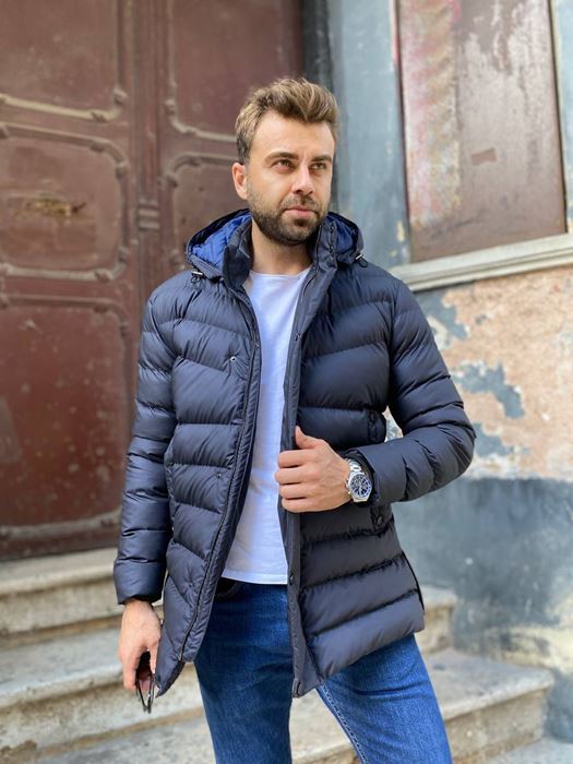 Picture of NAVY BLUE POCKET DETAILED SPORTS INFLATABLE COAT