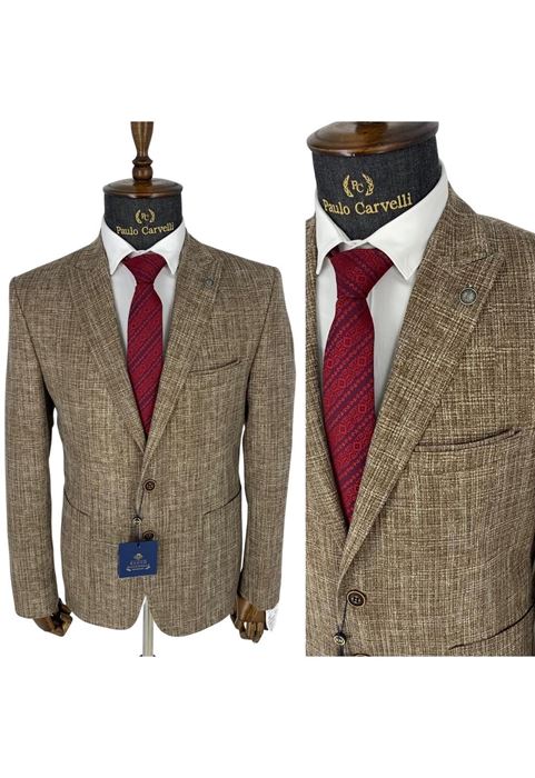 Picture of ASH BROWN PLAIN PATTERN JACKET
