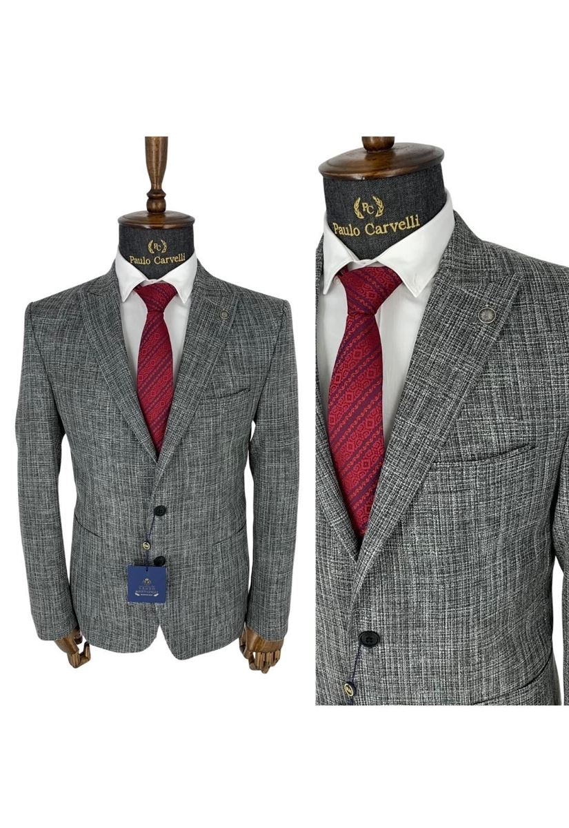 Picture of SMOKED GRAY PLAIN PATTERNED JACKET