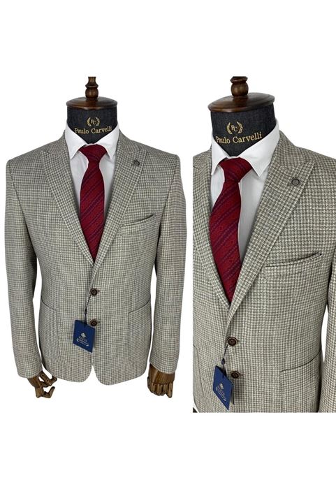 Picture of ASH YELLOW SQUARE PATTERN JACKET