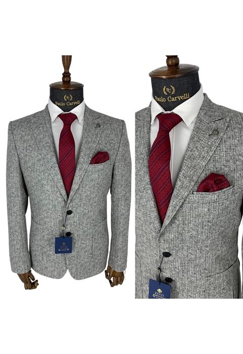 Picture of GRAY KNIT DETAILED JACKET