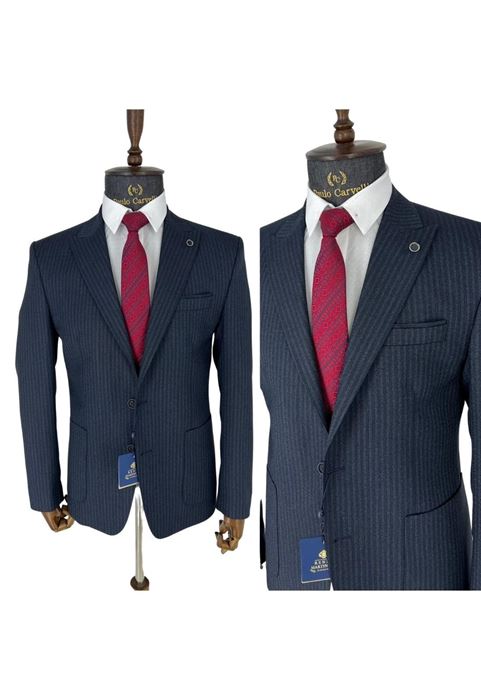 Picture of CLASSIC NAVY STRIP DETAILED JACKET