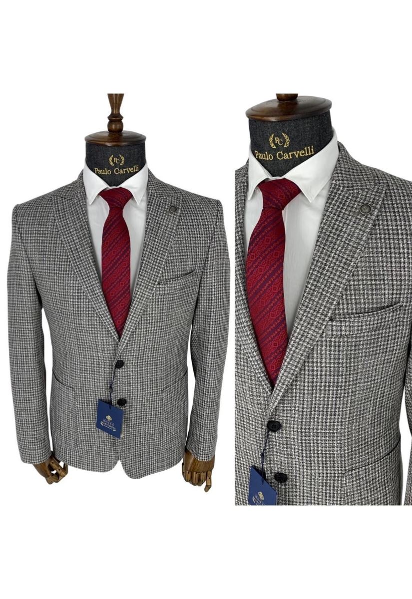 Picture of CLASSIC GRAY SQUARE PATTERNED JACKET