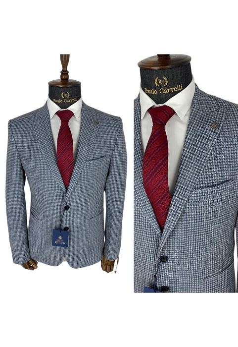 Picture of CLASSIC BLUE SQUARE PATTERNED JACKET