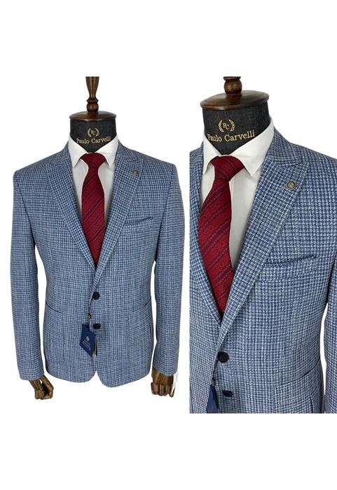Picture of BLUE SQUARE PATTERNED JACKET