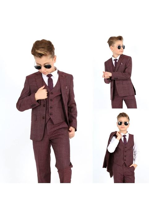 Picture of CLARET RED KIDS SUIT