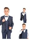 Image de COSTUME ENFANT BLEU FONCÉ MOTIF CARRÉ