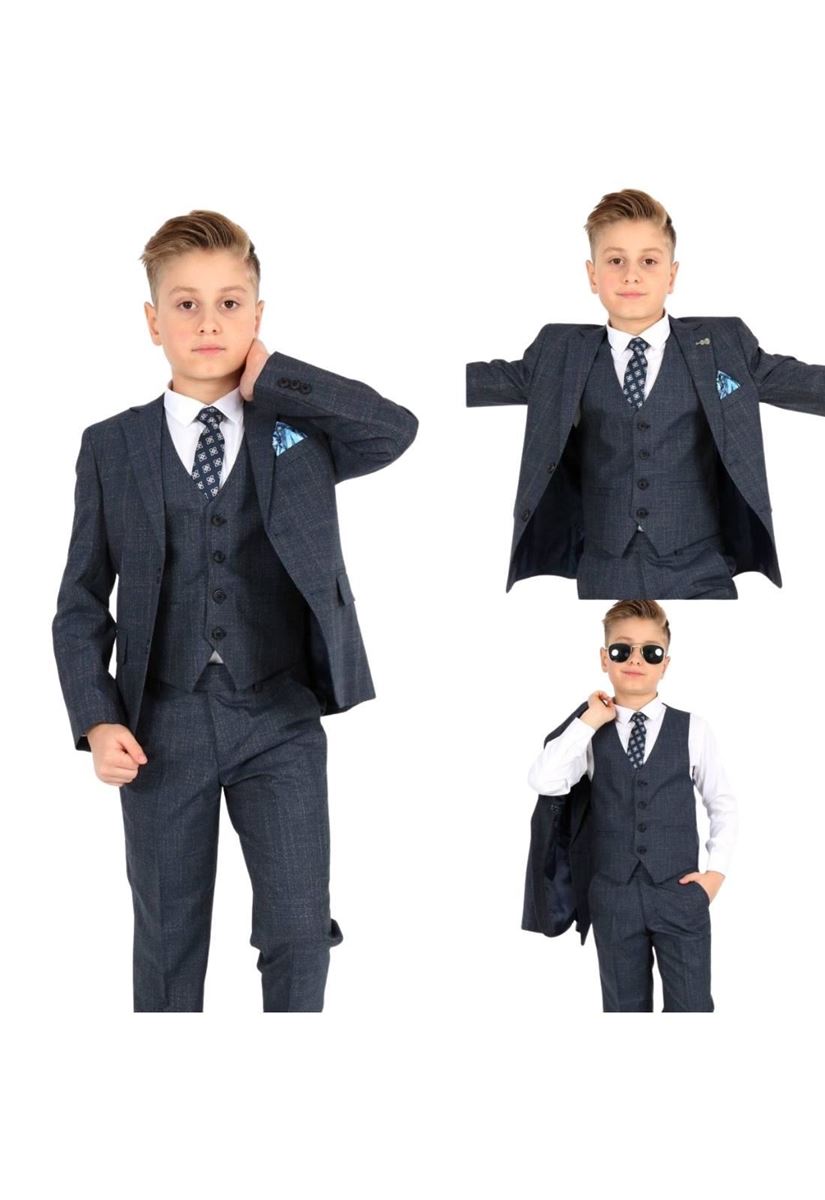 Picture of SMOKED NAVY BLUE KIDS SUIT