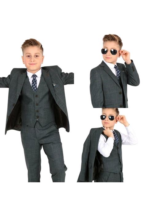 Picture of SMOKED GRAY PLAIN PATTERNED CHILDREN'S SUIT