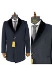 Picture of DARK NAVY BLUE COLLAR DETAILED STRIPED COAT