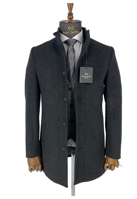 Picture of DARK GRAY FLAT PATTERNED COAT