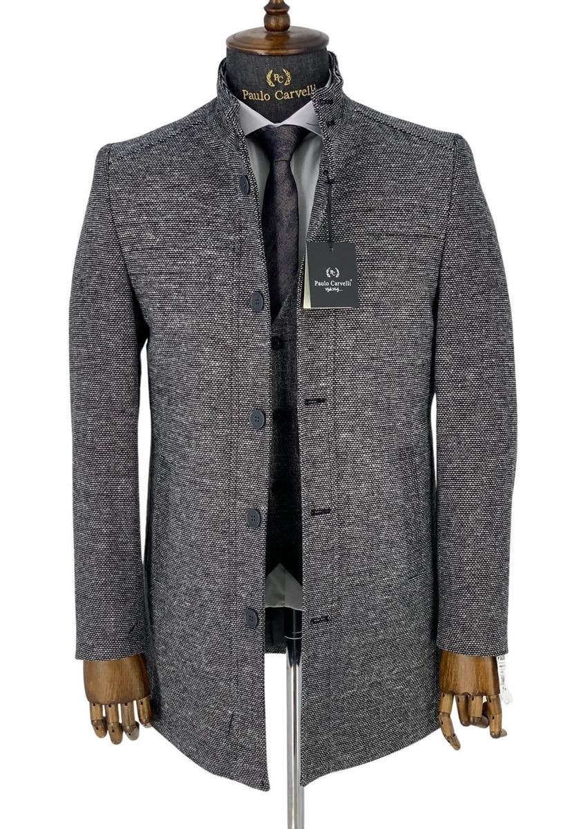 Picture of LIGHT GRAY FLAT PATTERNED COAT