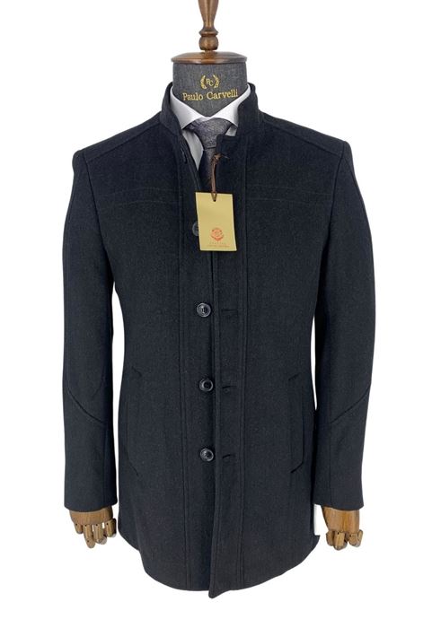 Picture of BLACK FLAT PATTERNED COAT