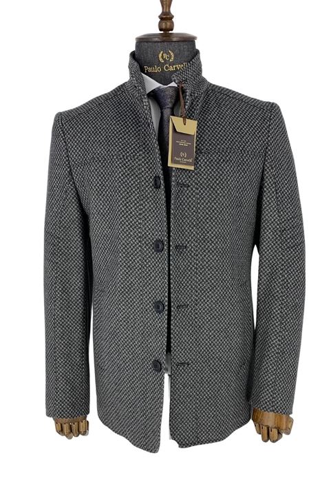 Picture of GRAY TRIANGLE PATTERNED COAT