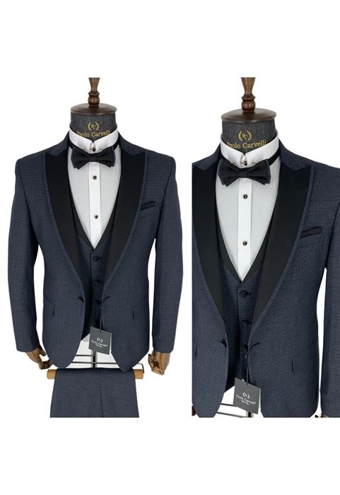 Picture of DARK NAVY BLACK COLLAR DETAILED SMOKE