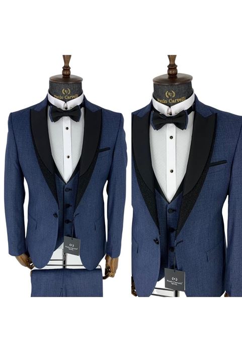 Picture of DARK ICE BLUE BLACK ROCK DETAILED TUNK