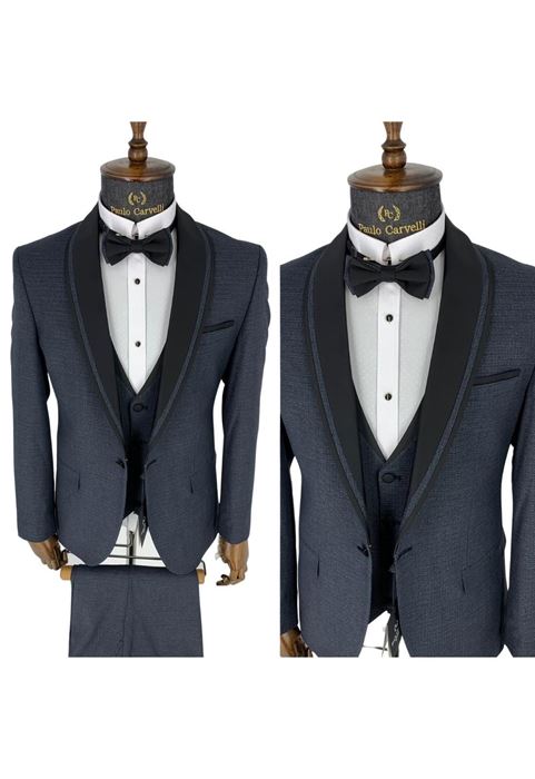 Picture of DARK GRAY BLACK COLLAR DETAILED SMOKE