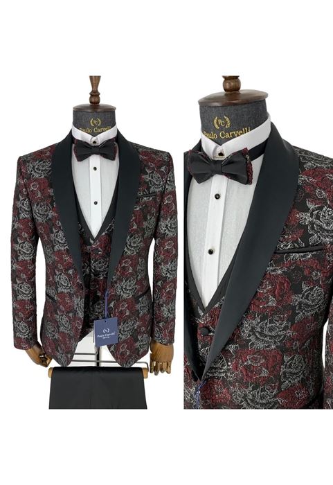 Picture of FLORAL PATTERNED BLACK COLLAR DETAILED TUNK