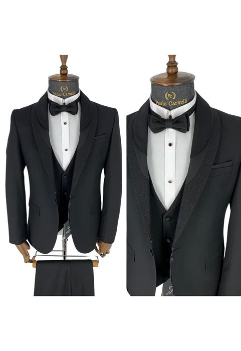 Picture of CLASSIC BLACK COLLAR PATTERN DETAILED SMOKIN