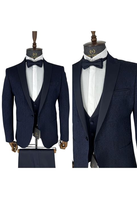 Picture of NAVY PRINTED COLLAR DETAILED TUNK