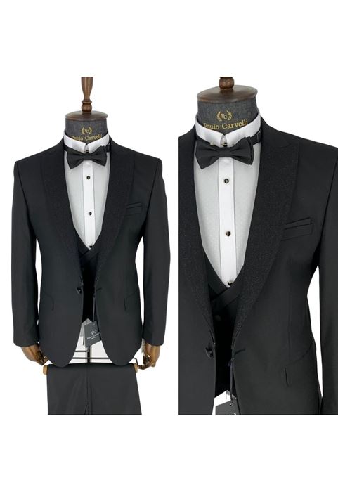 Picture of SHINING BLACK COLLAR PATTERNED TUNK