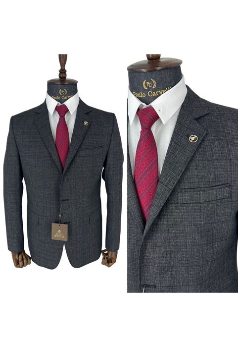 Picture of DARK GRAY STRIP PATTERNED SUIT