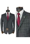 Picture of LIGHT GRAY SQUARE STRIP PATTERN SUIT
