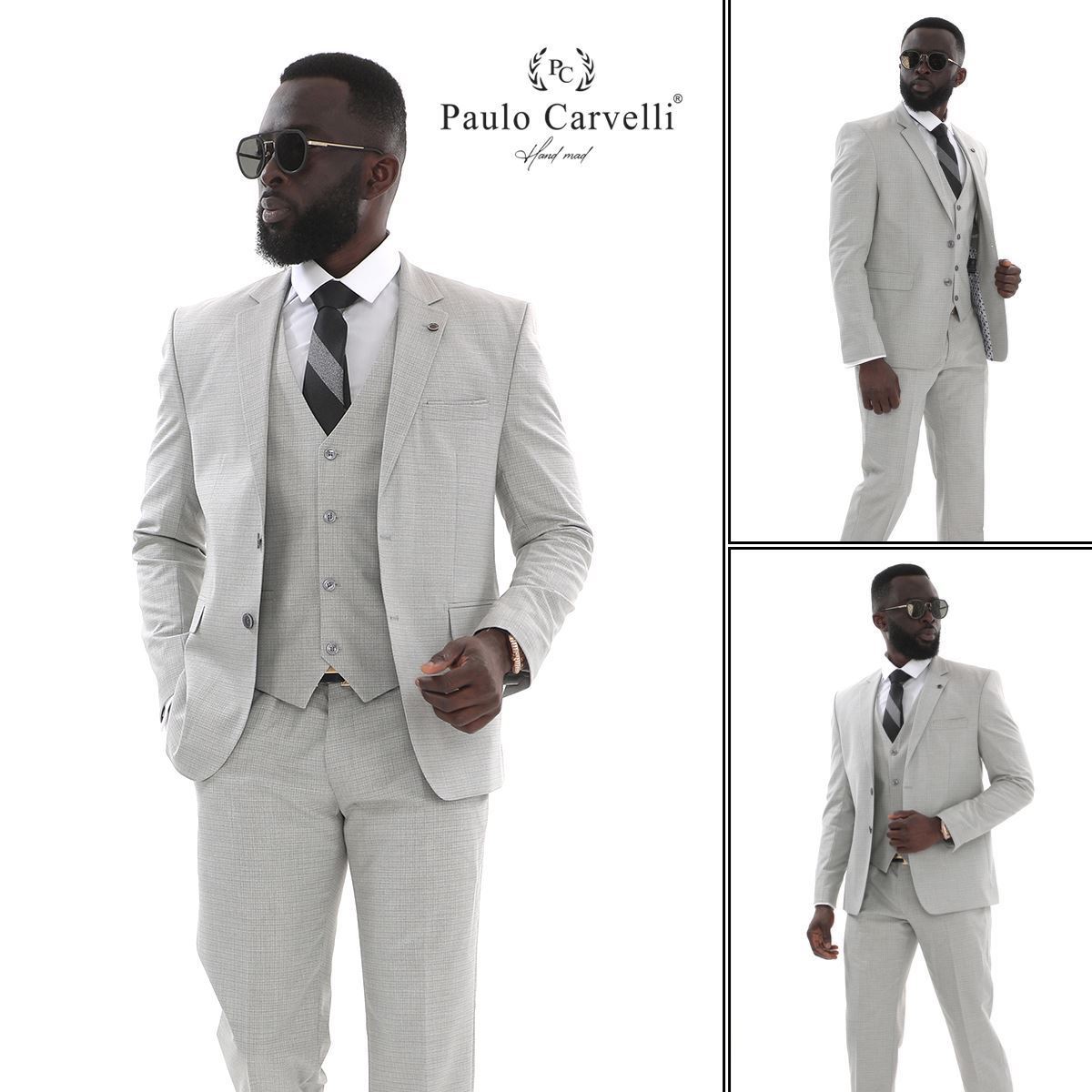 Picture of LIGHT GRAY STRIP PATTERNED SUIT