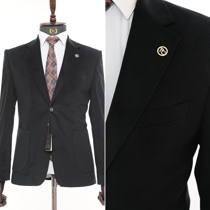 صورة ANTRASİT SİYAH KADİFE CEKET