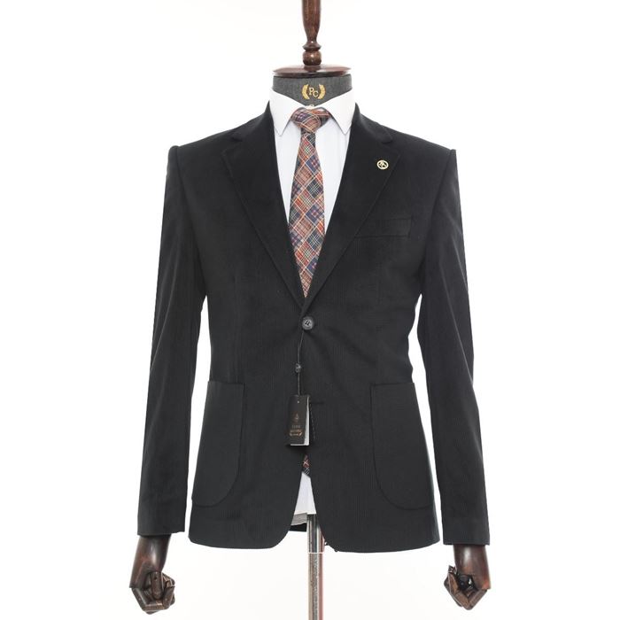 صورة FÜME SİYAH KADİFE CEKET